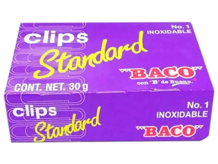 Paquete C/10 Cajas Clip Baco Cl001 Estandar 1 Galvanizado/Con 100 Clips C/U