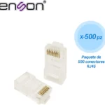 Paquete C/500 Conectores RJ45 Enson Para Cable Utp Cat6, De 8 Pines, Velocidad De Hasta 1000Mbps, Paquete 500X RJ45-