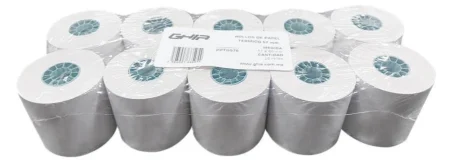 Paquete C/10 Rollos De Papel Termico Ghia Ptg57N 57X60Mm/Para Impresoras De 58Mm/Reaccion Negro