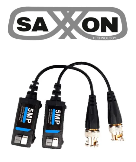 Par De Transceptores Pasivos 4K Saxxon Sx-Cf500 Botones Push/5Mp Hasta 200 Metros/1080P Hasta 250 Metros/Soporta Hdcvi/Ahd/Tvi/Cbvs