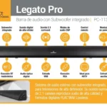 Barra De Sonido 2.1 Canales Subwoofer Legato Pro, Perfect Choice Pc-113041 Alambrico, Inalambrico, Bluetooth, 40W Rms, USB, Color Negro