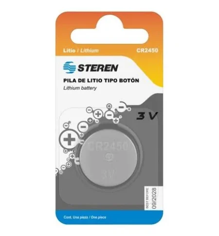 Bateria De Litio Steren Bat-Cr2450 Tipo Boton, 3V, 1 Pieza