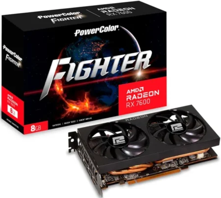 T/Video Powercolor Rx 7600 8G-F Fighter AMD Radeon Rx 7600, 8Gb 128-Bit Gddr6/PCI Express 4.0/HDMI/DP