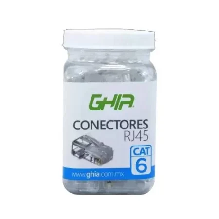 100 Piezas Plug RJ45 Ghia Gcn-004 Cat6 Utp Transparente