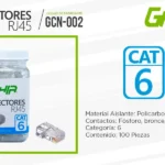 100 Piezas Plug RJ45 Ghia Gcn-004 Cat6 Utp Transparente