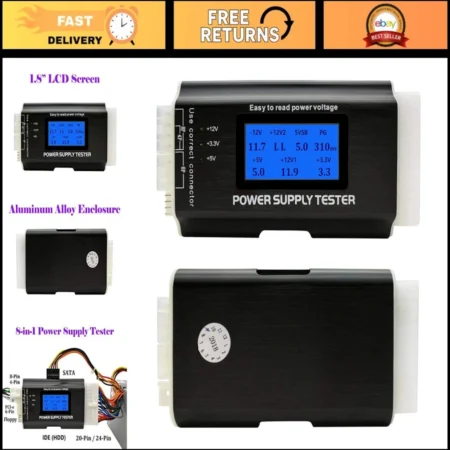 PROBADOR DIGITAL DE FUENTE DE PODER AIDEEPEN ITX-ATX-BTX/20 PIN/24 PIN LCD