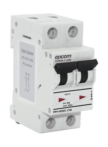 Proteccion Termica 2P, 32A, Epcom Fpv632Pc32, Corriente Directa 800 Vcc Para Aplicacion Fotovoltaica Montaje Riel Din