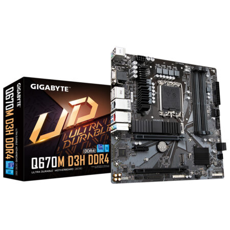 Mb Gigabyte Q670M D3H DDR4, S-1700/128Gb/DDR4/Intel Q670 Express/USB 3.2/SATA 3.0/M.2