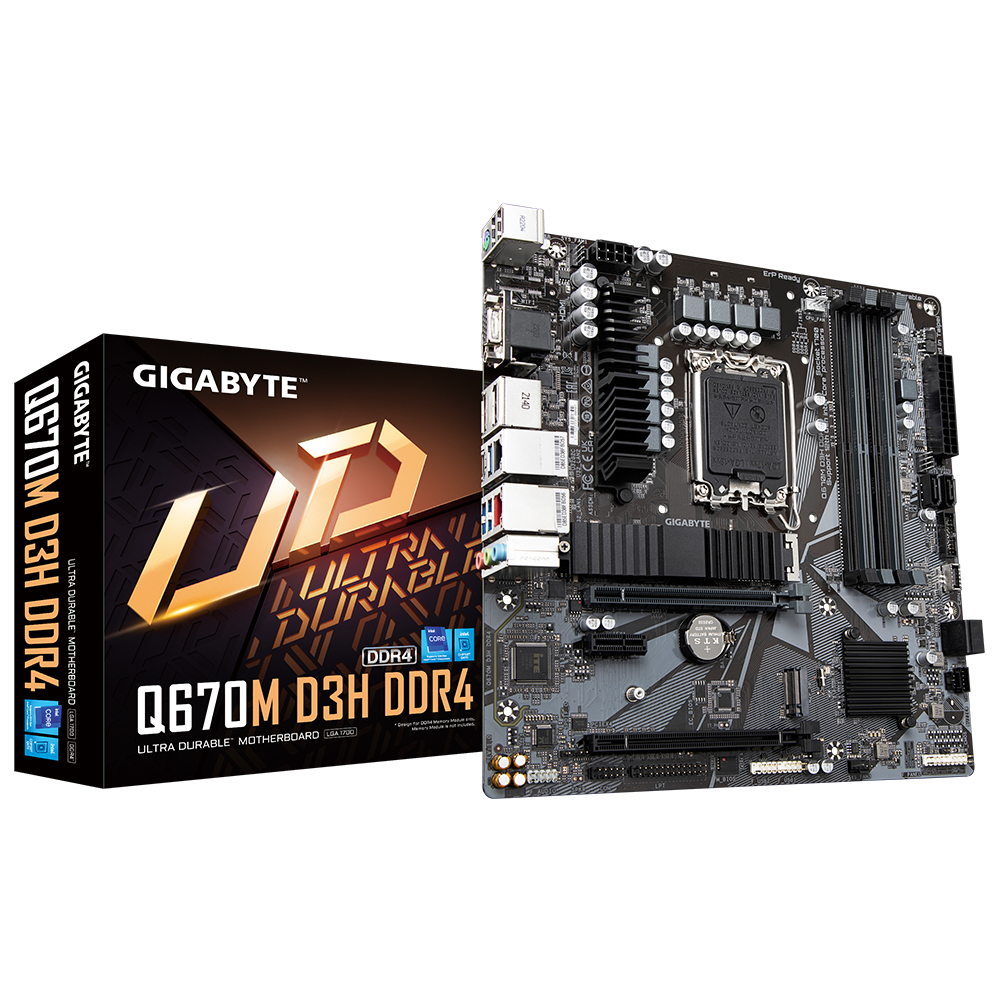 Mb Gigabyte Q670m D3h Ddr4, S-1700/128gb/ddr4/intel Q670 Express/usb 3.2/sata 3.0/m.2