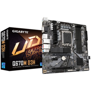 MB GIGABYTE Q670M D3H, SOCKET LGA 1700/DDR5/128GB/HDMI/PCIE X16/M.2/USB/MICRO ATX
