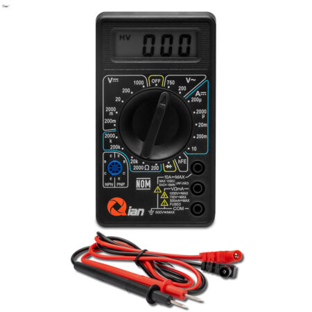 Qian Multimetro Digital Pantalla LCD De 3 Y Medio Digitos – Muestreo 2 Veces X Segundo, Bateria 9V Neda O 6F22 Incluidos Mod. Qad-90011