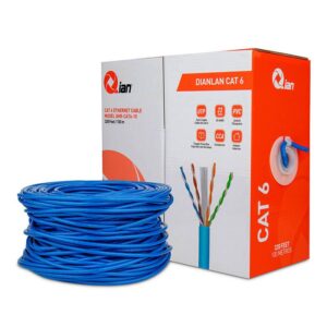 BOBINA DE CABLE UTP CAT6 QIAN QHR-CAT6-10/100MTS/INTERIOR/COLOR AZUL