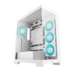 Gabinete Deepcool Cg580 4F White/Midi-Tower/Ventana Cristal Templado/Sin Fuente/4 Ventiladores Instalados/Color Blanco/ATX/Micro-ATX/Mini-Itx/R-Cg580-Whada4-G-1