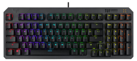 TECLADO ALAMBRICO OPTO MECANICO ASUS RA07 TUF K3 GEN II/RD/CA/ABS/COLOR DE SWITCH RGB AURA SYNC/IDIOMA INGLES/COLOR NEGRO