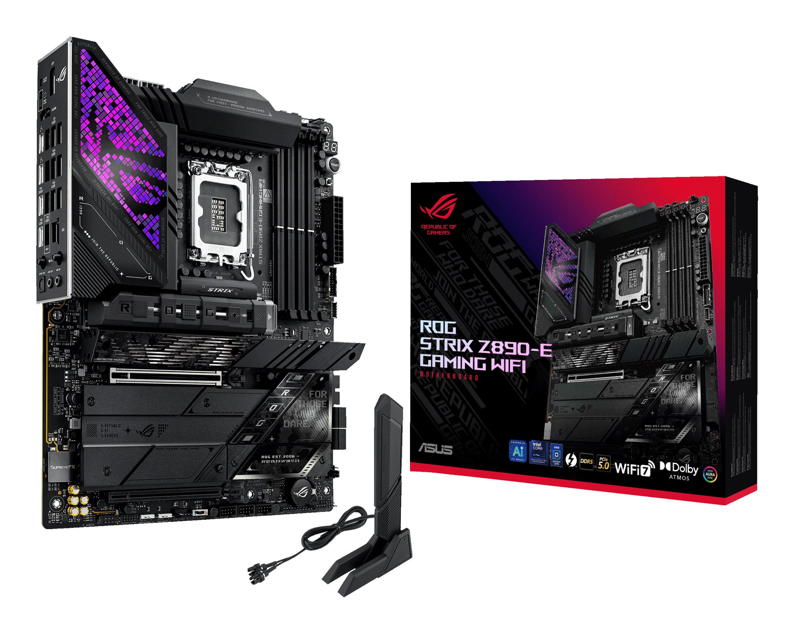 Mb Asus Rog Strix Z890-e Gaming Wifi Socket Lga 1851 Vi/ddr5/192gb/hdmi/dp/wifi 7/intel Z890/atx, 90mb1im0-m0eay0