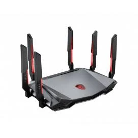 Router Inalambrico MSI Radix Axe6600 WiFi 6E Tri-Band Gaming Router 6Ghz/Doble Banda/6 Antenas/Color Negro Rgb