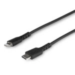 CABLE USB-C A LIGHTNING STARTECH RUSBCLTMM1MB, NEGRO DE 1M RESISTENTE CERTIFICADO APPLE MFI