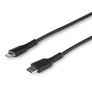 CABLE USB-C A LIGHTNING STARTECH RUSBCLTMM1MB, NEGRO DE 1M RESISTENTE CERTIFICADO APPLE MFI