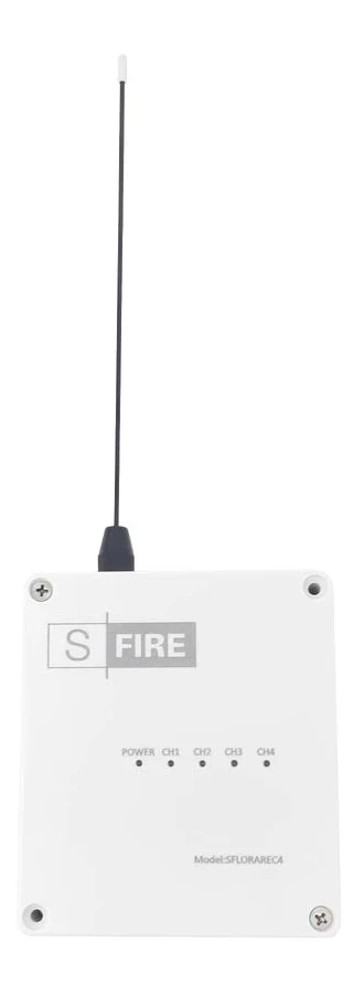 Receptor Inalambrico Sfire Sf-Lora-Rec-4, 2500 Metros De Cobertura/4 Salidas De Relevador Tipo C
