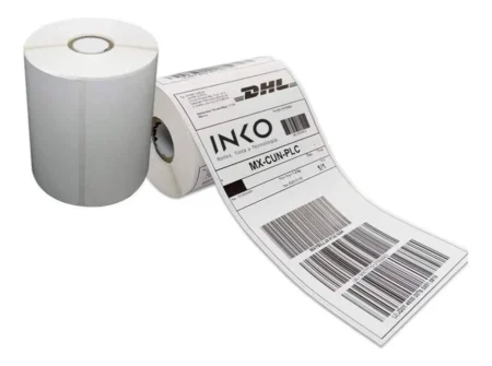 PAQUETE DE 4 ROLLOS DE ETIQUETA RECTANGULAR TERMICA DIRECTA/102X165MM/CON 295 ETIQUETAS/COLOR BLANCO/4001142