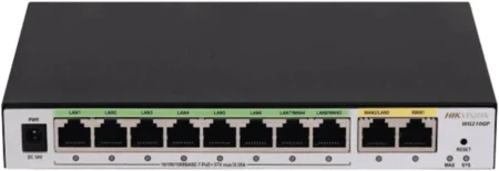 Router Alambrico Hikvision Ds-3Wg210Gp-Si/8 Puertos Gigabit PoE+/2 Puertos WAN/Ideal Para Access Point (Ap)