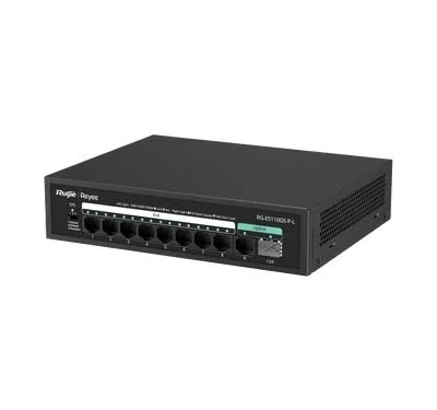Switch PoE Ruijie Rg-Es110Gs-P-L 10 Puertos/No Administrable/10/100/1000 Mbps Monitorearle En La Nube