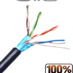 Bobina De Cable Ftp Cat5E 100% Cobre Saxxon Oftpcat5Ecope150N Blindado, Uso Exterior, Color Negro,150Mts