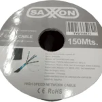 Bobina De Cable Ftp Cat5E 100% Cobre Saxxon Oftpcat5Ecope150N Blindado, Uso Exterior, Color Negro,150Mts