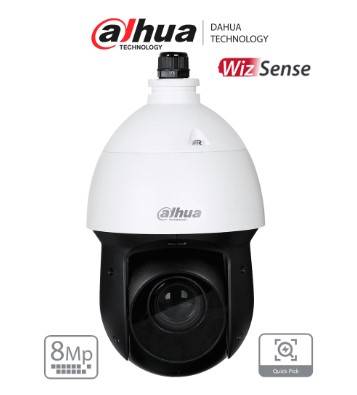 Dahua Sd49825Gb-Hnr - Cámara IP Ptz De 8 Mp / Wizsense/ 25X De Zoom Óptico/ Ir De 100 M/ H.265+/ Wdr Real - Ranura Para MicroSD/ Ip66