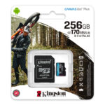 MEMORIA MICROSDXC 256GB KINGSTON CANVAS GO! PLUS SDCG3/256GB UHS-I U3 V30 A2 CLASE 10 C/ADAPTADOR