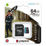Memoria Microsdxc 64Gb Kingston Sdcg3/64Gb Canvas Go Plus Uhs-I Clase 10, C/Adaptador
