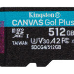 Memoria Microsdxc 512Gb Kingston Sdcg4/512Gb Canvas Go Plus Gen4/Uhs-I/3U/V3/A2 Clase10/C/Adaptador