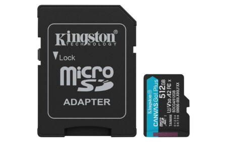 Memoria Microsdxc 512Gb Kingston Sdcg4/512Gb Canvas Go Plus Gen4/Uhs-I/3U/V3/A2 Clase10/C/Adaptador