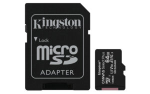 MEMORIA MICROSDHC 64GB KINGSTON SDCS2/64GB CANVAS SELECT PLUS UHS-I CLASE 10, C/ADAPTADOR