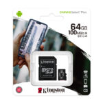 Memoria Microsdhc 64Gb Kingston Sdcs2/64Gb Canvas Select Plus Uhs-I Clase 10, C/Adaptador