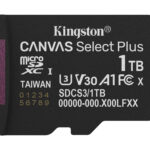 Memoria MicroSD 1Tb Kingston Canvas Select Plus Clase 10/Uhs-I/U1/U3/Video Clase 10/30/A1/Con Adaptador/Sdcs3/1Tb