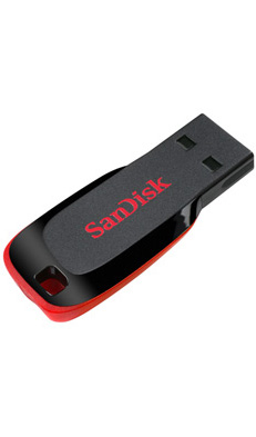 Memoria USB 2.0 Sandisk Cruzer Blade 32Gb Negro/Rojo Portátil