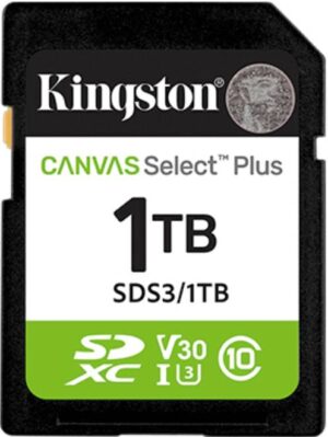 MEMORIA SDSDXC 1TB KINGSTON CANVAS SELECT PLUS GEN3/CLASE 10/UHS-I/SDS3/1TB