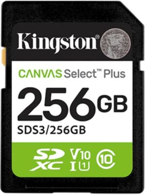 MEMORIA FLASH SD 256GB KINGSTON SDS3/256GB CANVAS SELECT PLUS CLASE 10