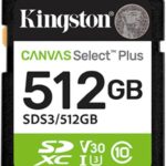 MEMORIA FLASH SD 512GB KINGSTON SDS3/512GB CANVAS SELECT PLUS CLASE 10