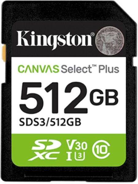Memoria Flash SD 512Gb Kingston Sds3/512Gb Canvas Select Plus Clase 10