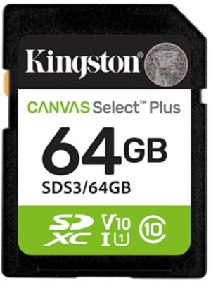 MEMORIA SDXC 64GB KINGSTON SDS3/64GB CANVAS SELECT PLUS/UHS-I CLASE 10