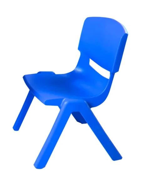 SILLA ESCOLAR GRANDE COLOR AZUL, DE POLIPROPILENO, CON PALETA DE PLASTICO