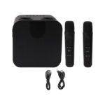 Karaoke Con Dos Microfonos Sp-200Bk Karaoke Inalámbrico Con Dos Micrófonos Color Negro / Batería De 2400 mAh Y Con Cable USB De Carga. -