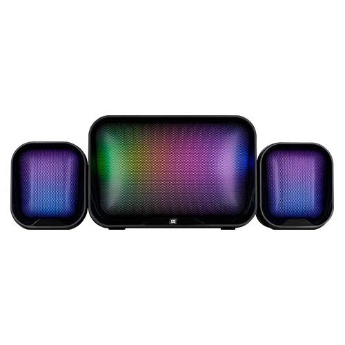 Bocinas Alambrica Vorago Spk-255 Start The Game, 2.1ch/3wx2 + 10w Subwoofer/3.5mm/rgb