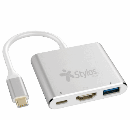 Adaptador Hub 3 En 1 Stylos. Stcbhub31S