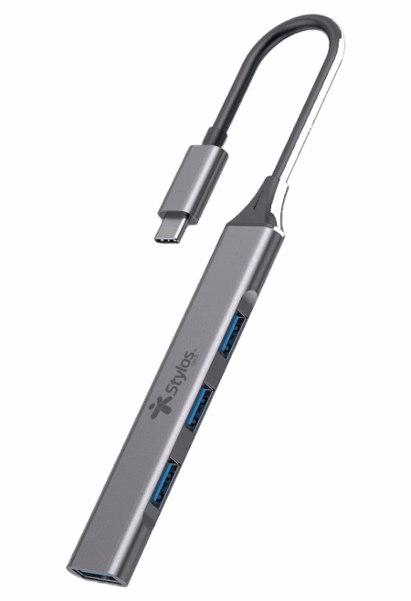 Adaptador Hub 4 En 1 Stylos. Stcbhub42G –