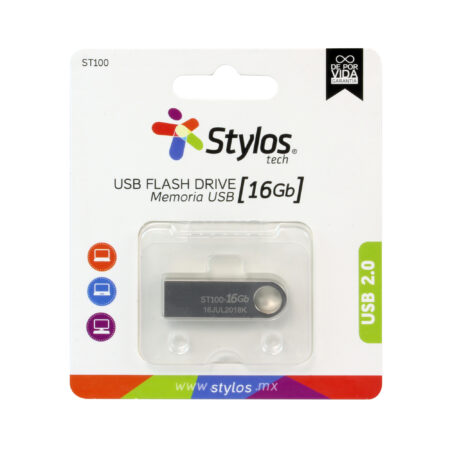 Memoria USB Stylos Tech 16Gb 2.0 Metalica, Stmusb2B