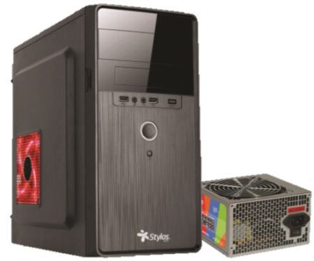 Gabinete Stylos Micro ATX Fuente De Poder 500W Color Negro, Stpgac5B
