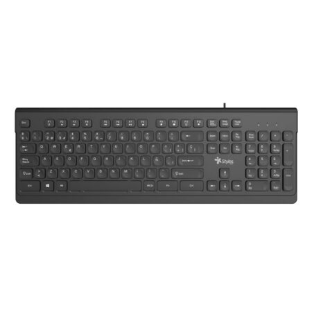 Teclado Alámbrico Stylos Stptec6B Membrana 100% 104 Teclas Conexión USB A 1.5M Negro